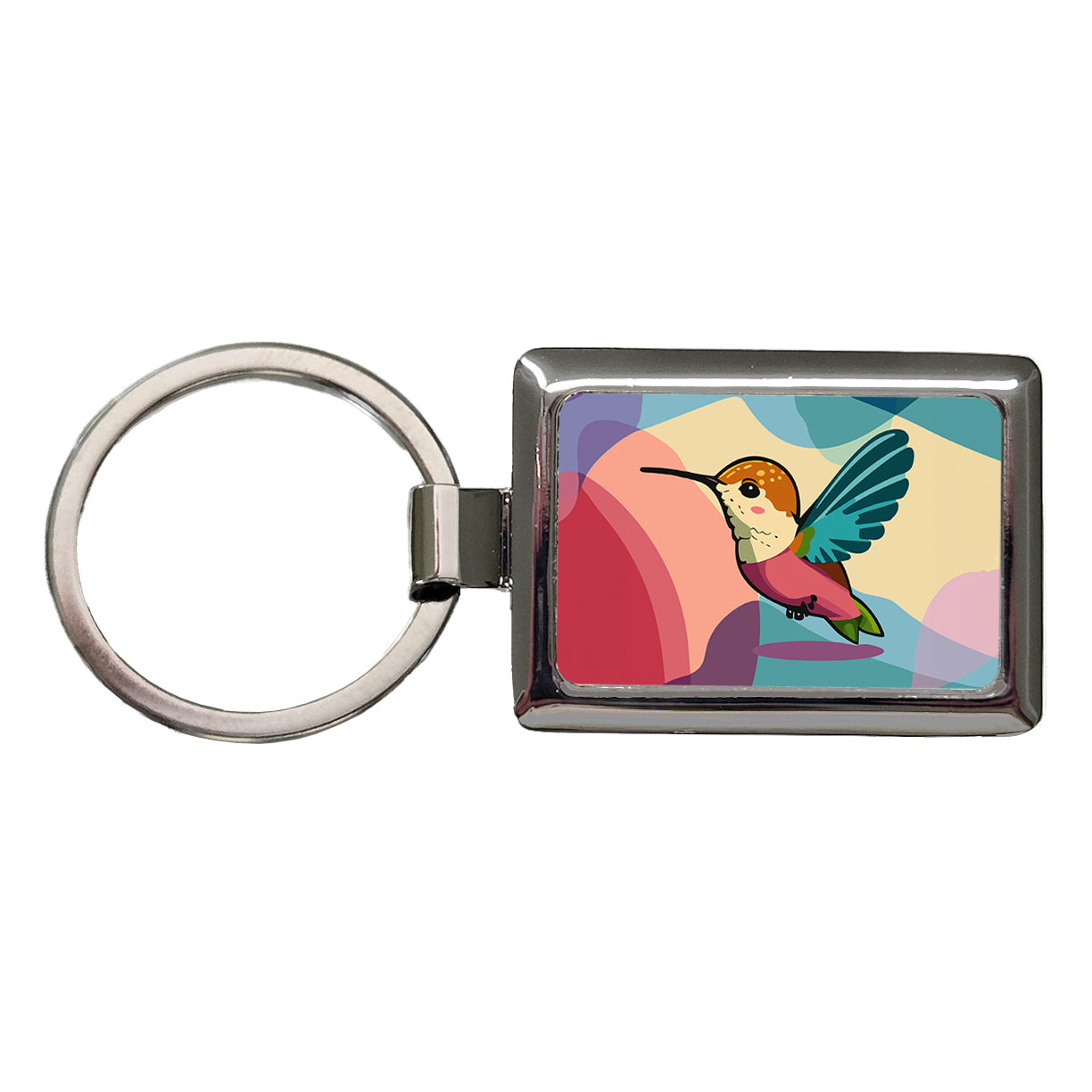 Hummingbird Cute Rectangle Metal Keychain