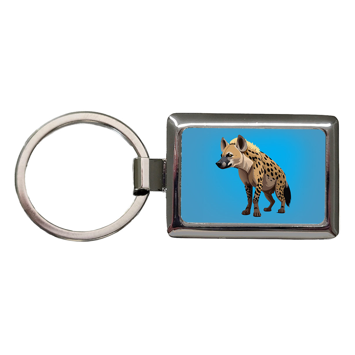 Hyena African Animal Rectangle Metal Keychain