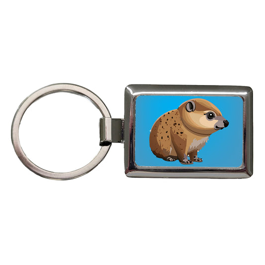 Hyrax Dassie Africa Animal Rectangle Metal Keychain