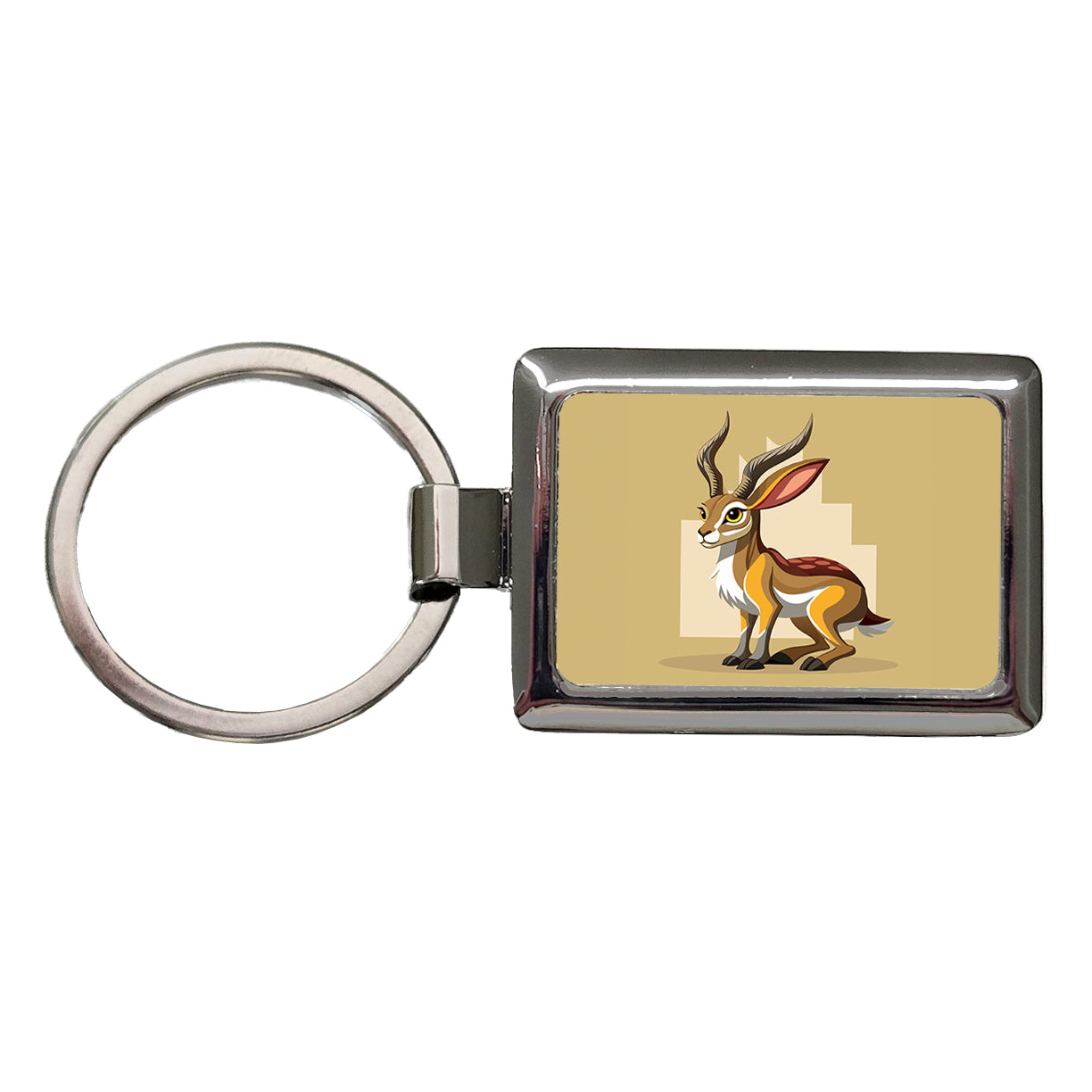 Jackalope Elegant Rectangle Metal Keychain