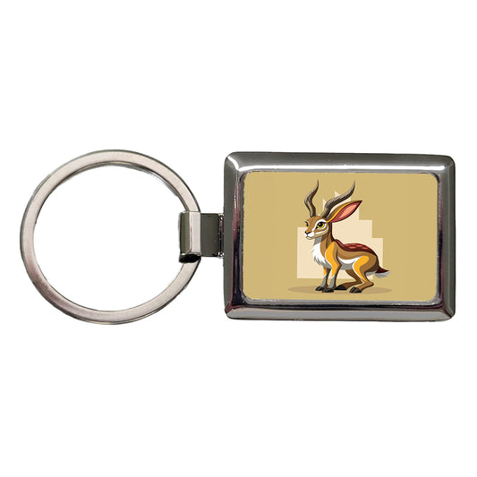 Jackalope Elegant Rectangle Metal Keychain