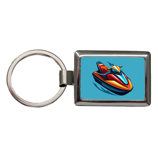 Jet Ski Water Sport Rectangle Metal Keychain