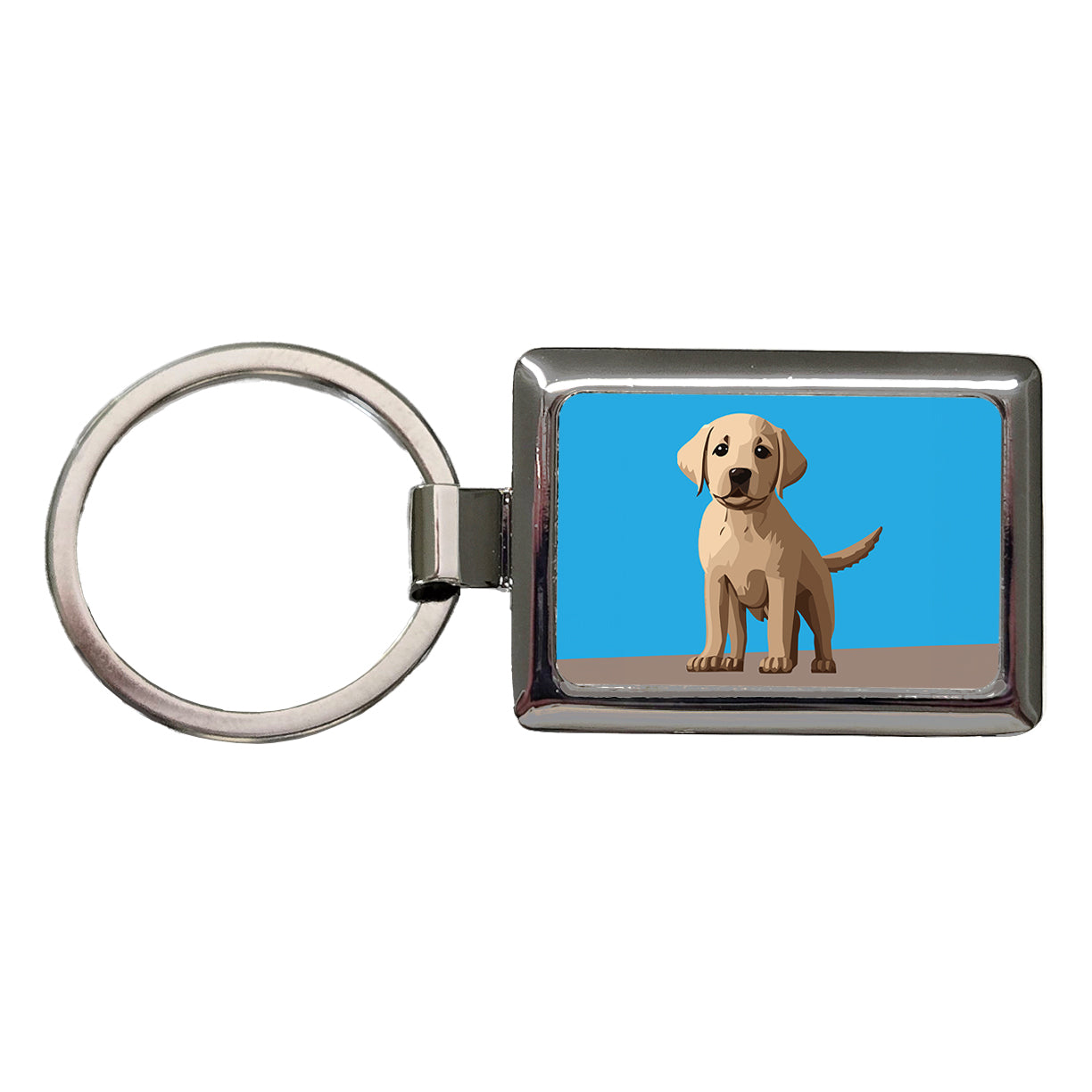 Labrador Retriever Dog Puppy Rectangle Metal Keychain