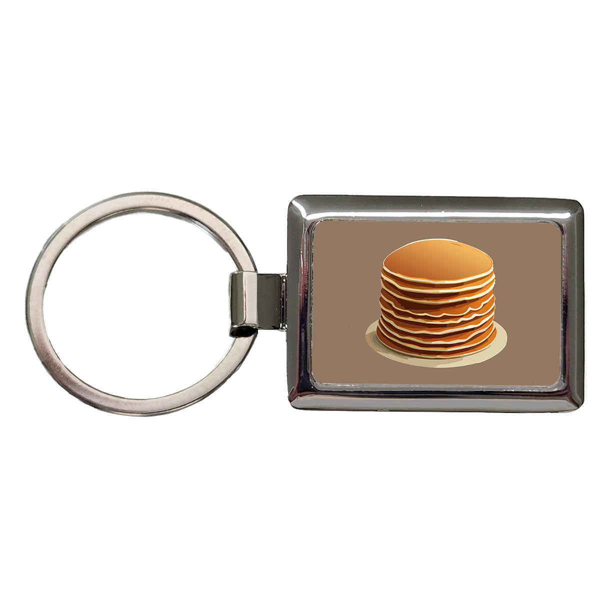 Pancakes Stack Breakfast Brunch Food Rectangle Metal Keychain