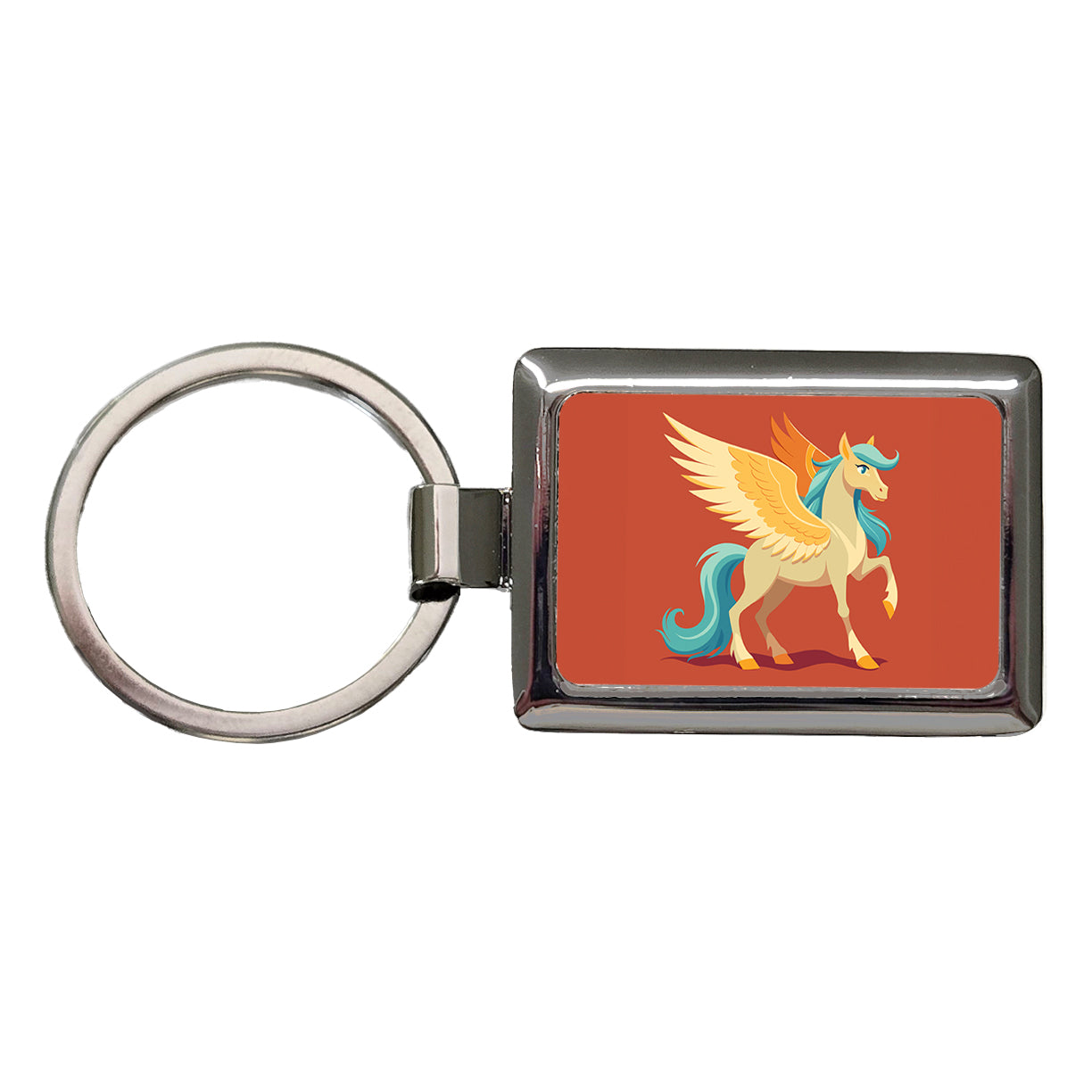 Pegasus Winged Horse Greek Mythology Rectangle Metal Keychain