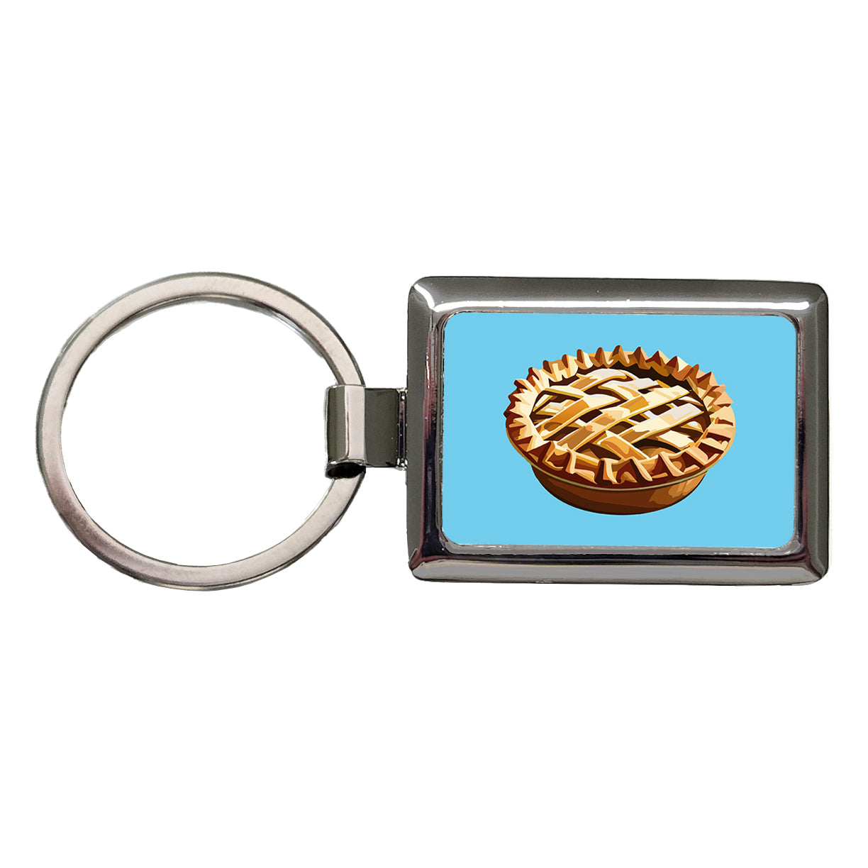 Pie Apple Yummy Baking Rectangle Metal Keychain