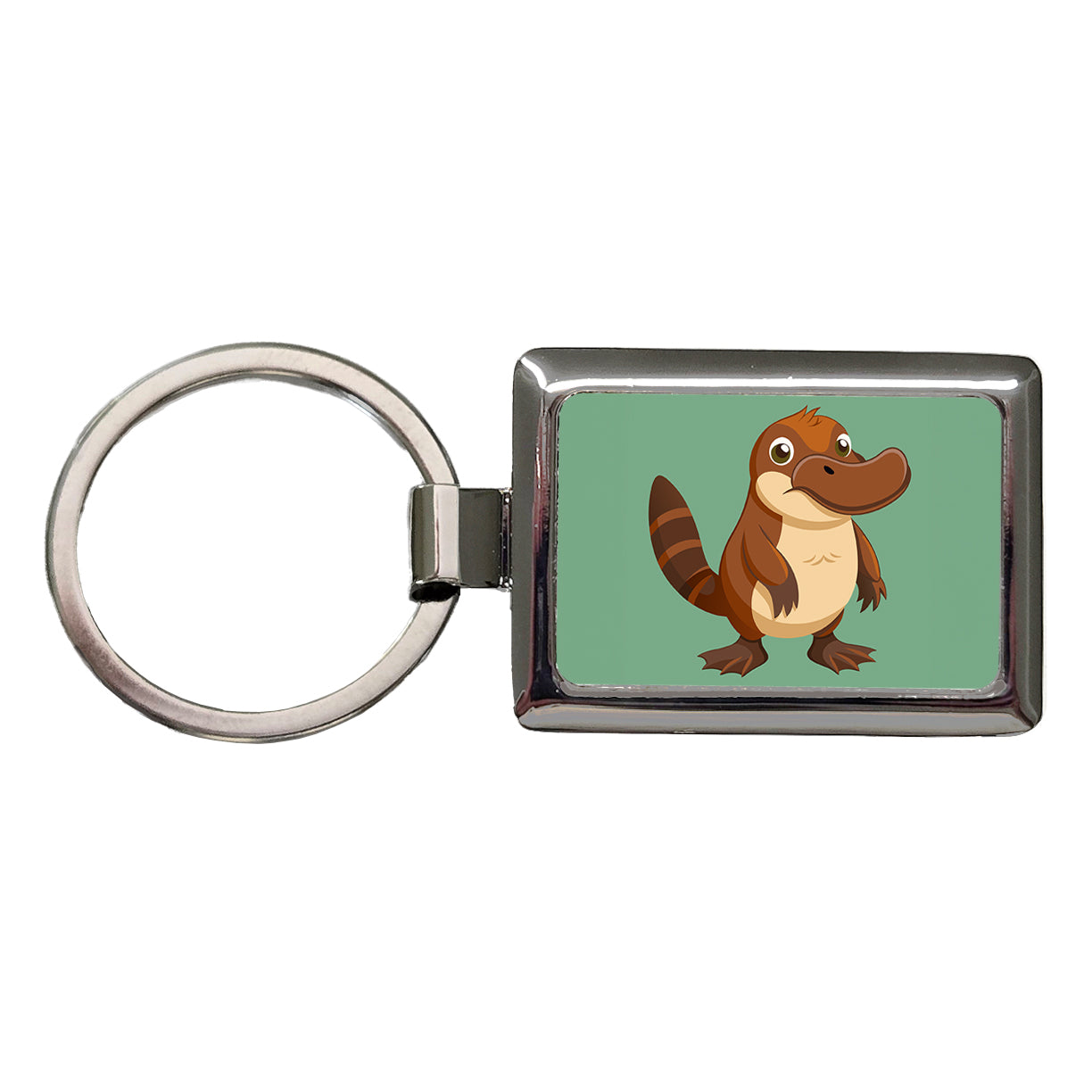 Platypus Cute Rectangle Metal Keychain