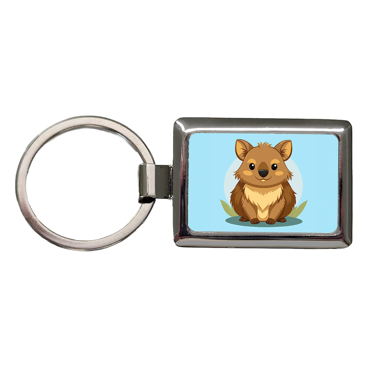 Quokka Cute Australian Animal Rectangle Metal Keychain