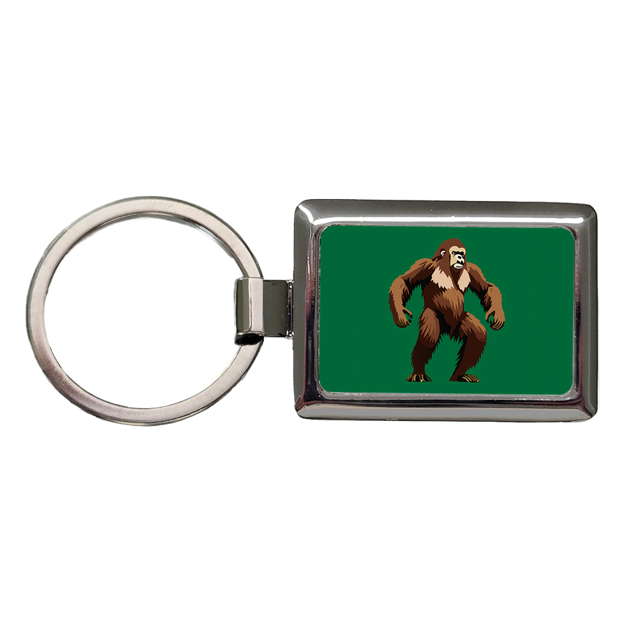 Sasquatch Bigfoot Standing Rectangle Metal Keychain