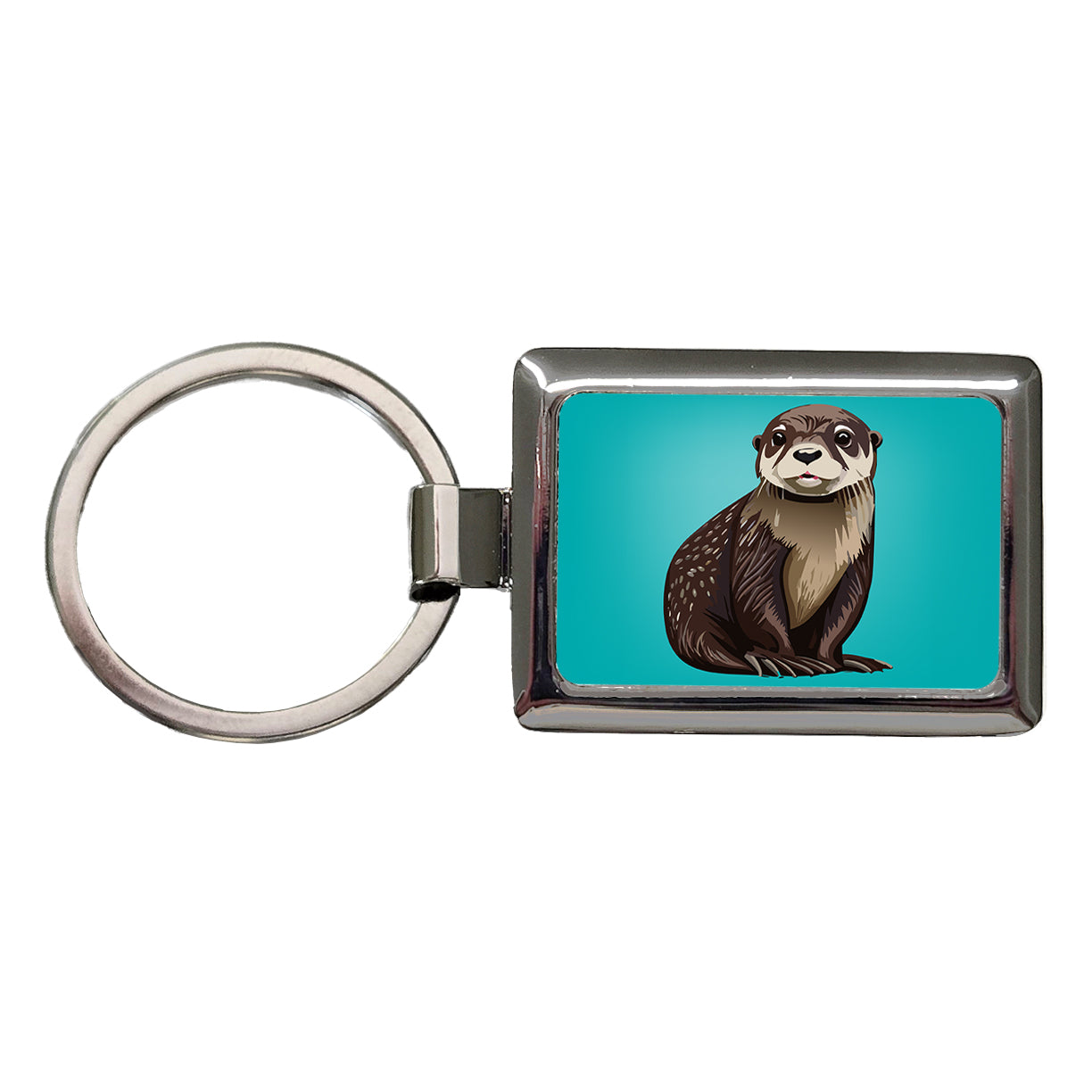 Sea Otter Cute Ocean Animal Rectangle Metal Keychain