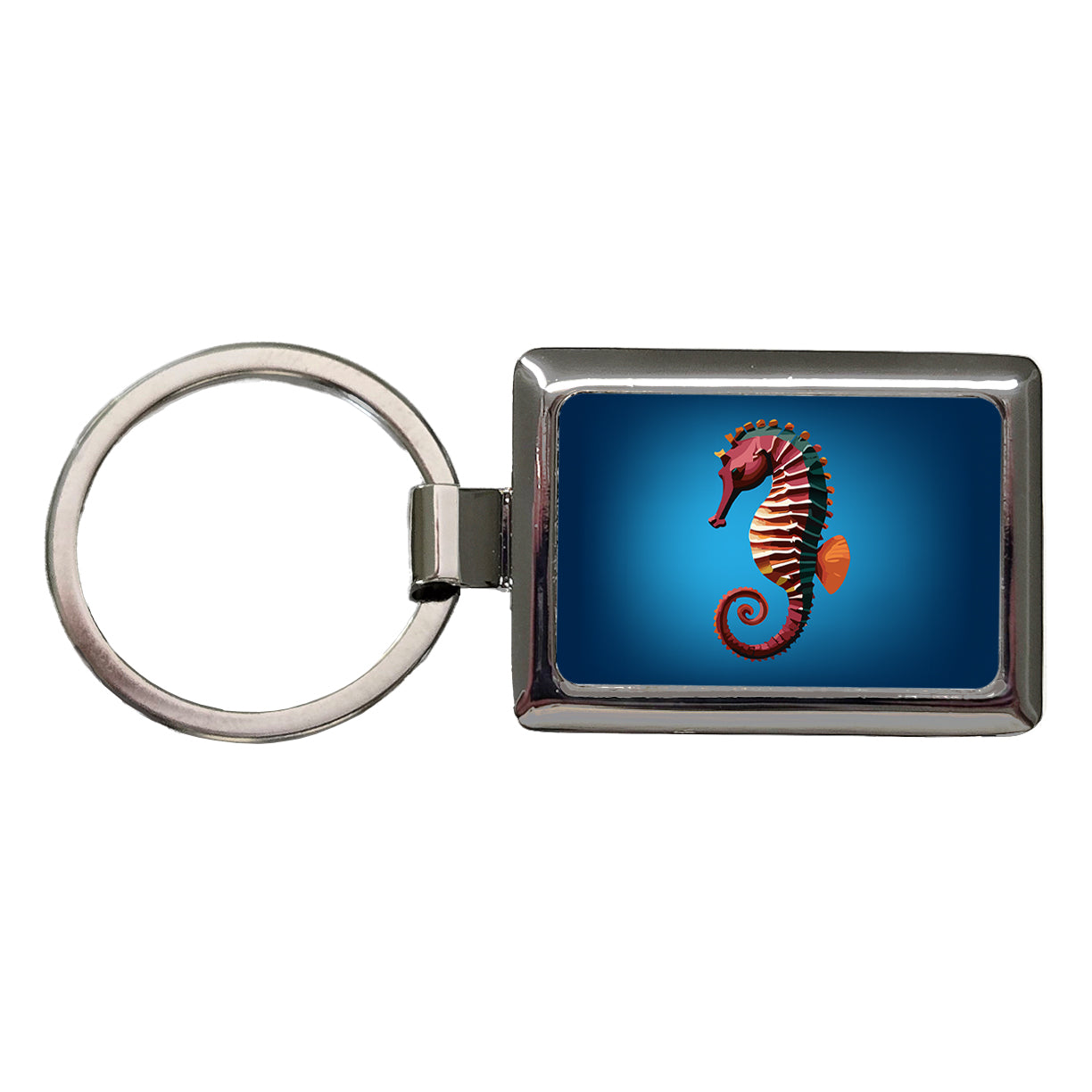 Seahorse Sea Horse Ocean Rectangle Metal Keychain