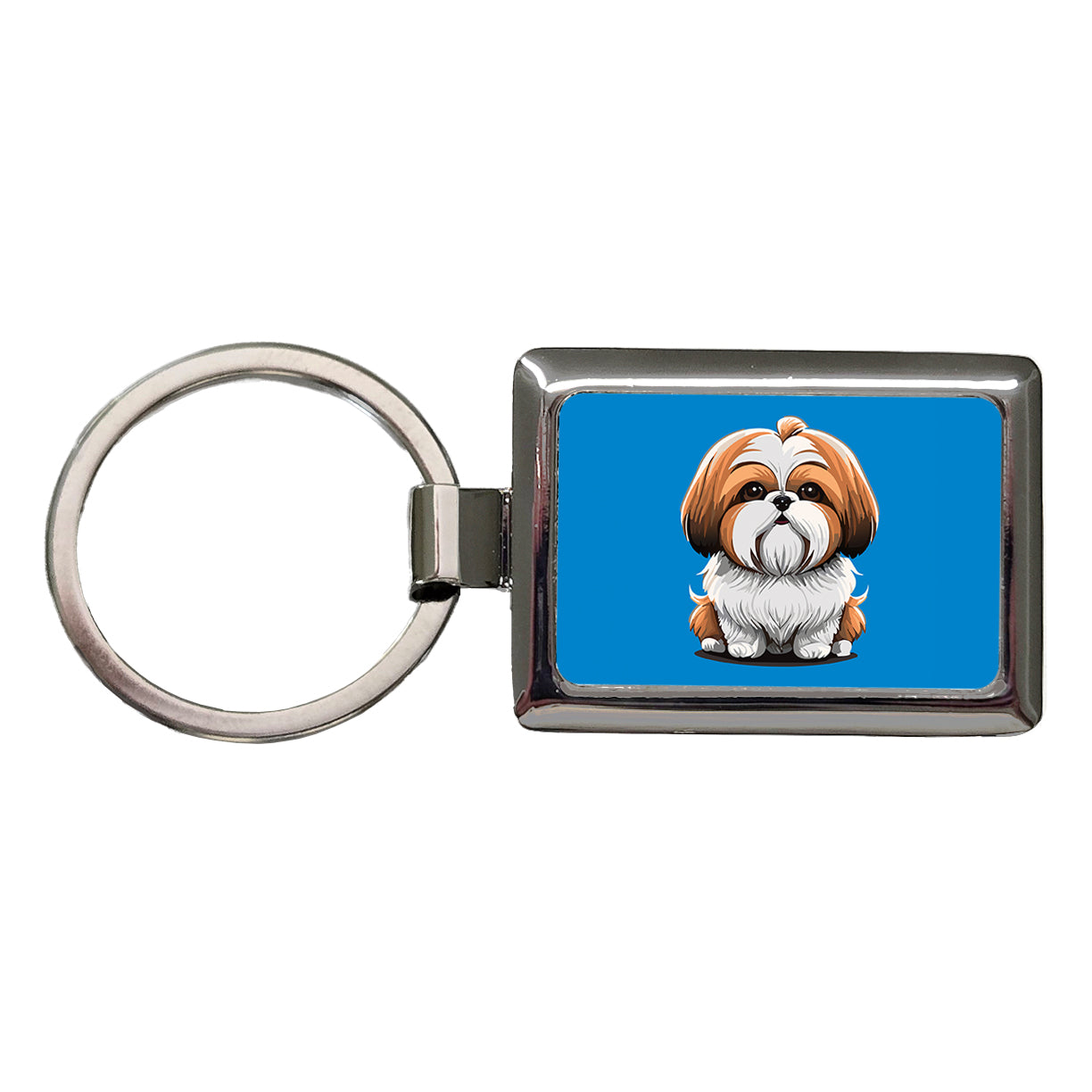 Shih Tzu Dog Adorable Rectangle Metal Keychain