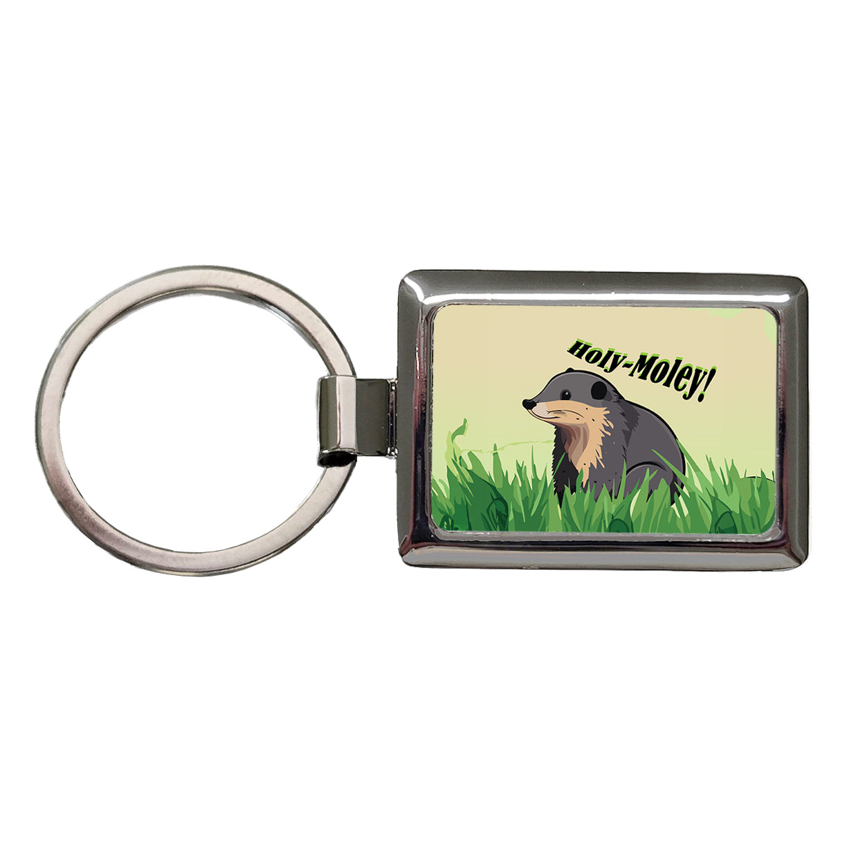 Shrew Mole Holy Moley Funny Animal Rectangle Metal Keychain
