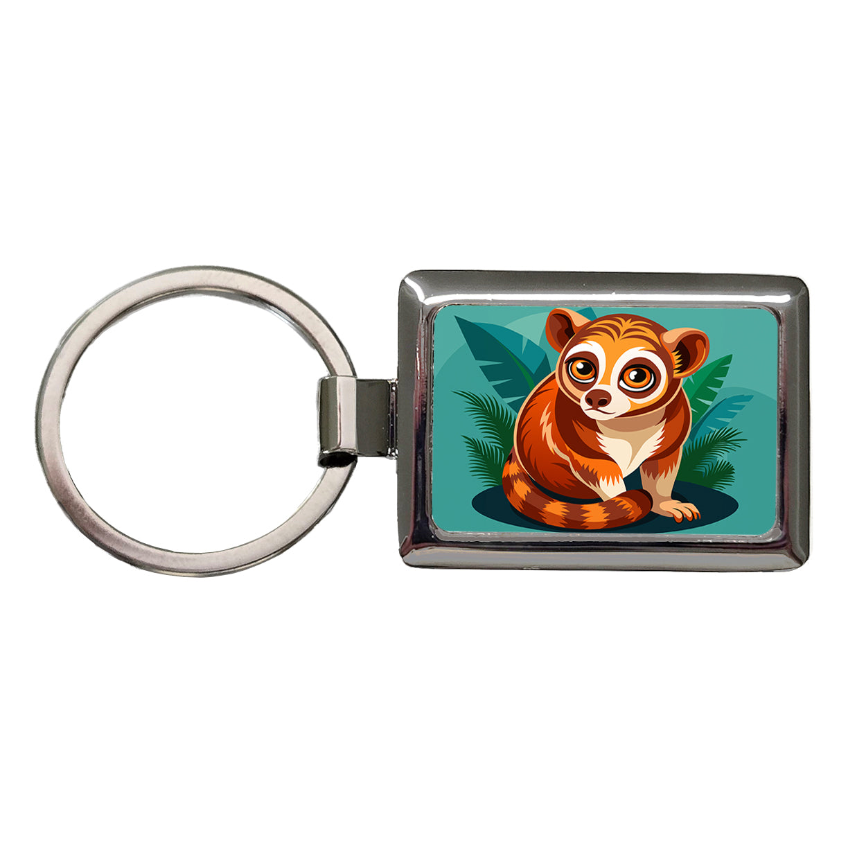 Slow Loris Cute Rectangle Metal Keychain