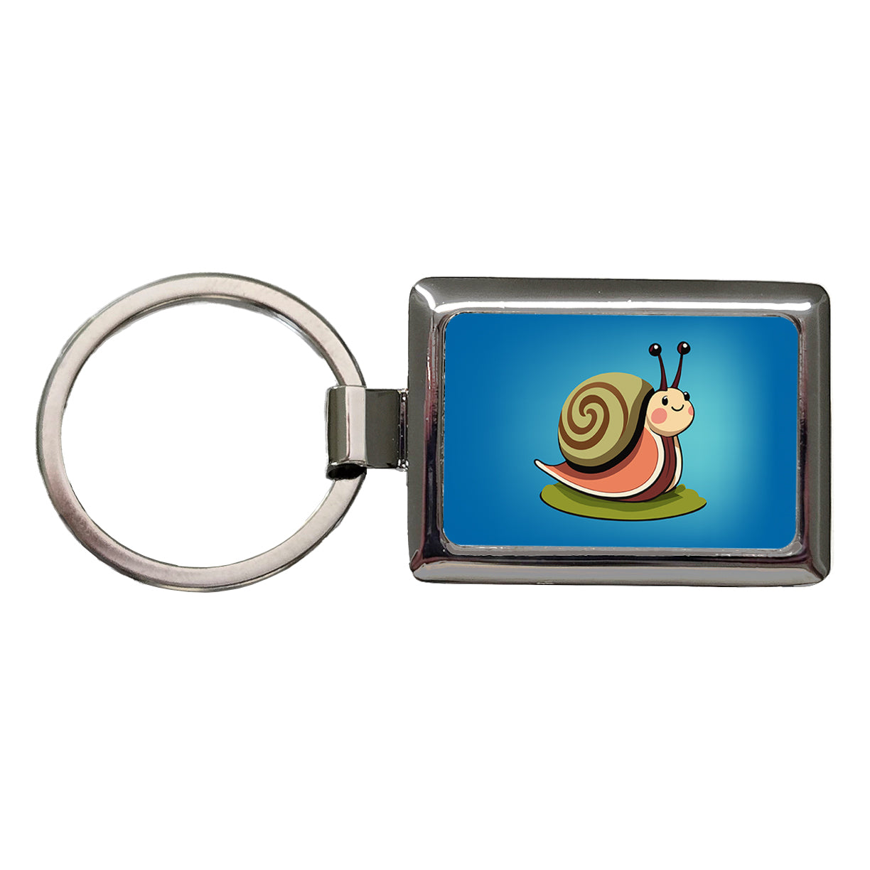 Snail Cute Funny Rectangle Metal Keychain