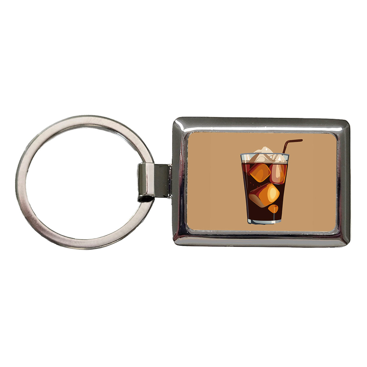 Soda Cola Pop Soft Drink Rectangle Metal Keychain