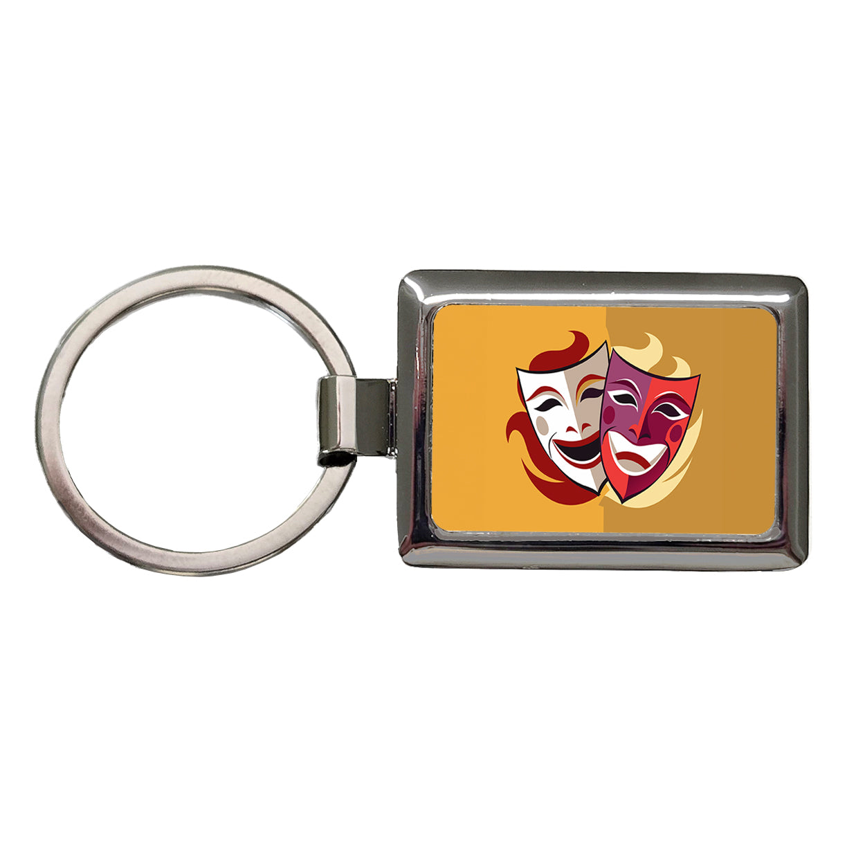 Theater Drama Masks Theatre Acting Actors Rectangle Metal Keychain