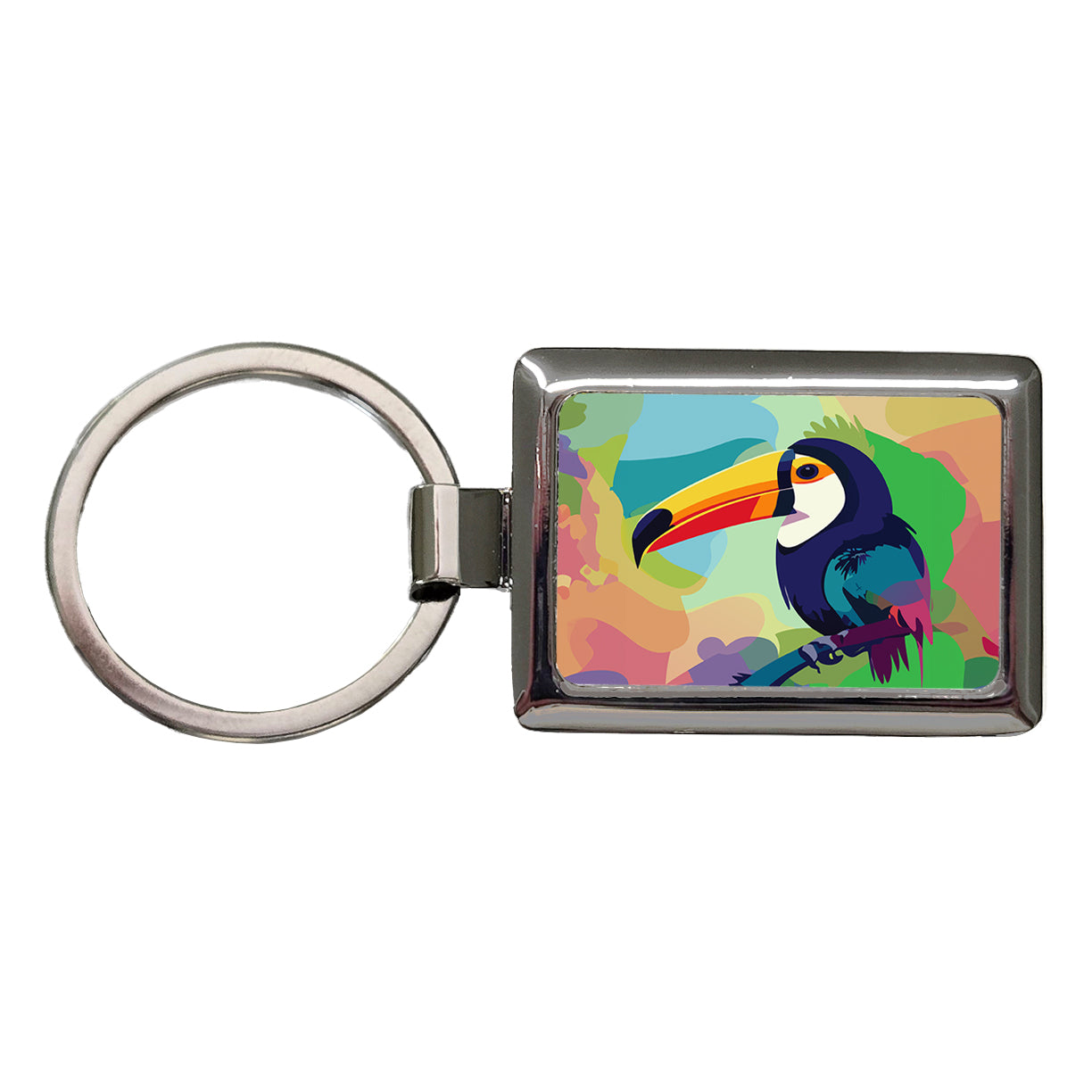Toucan Tucan Tropical Bird Rectangle Metal Keychain