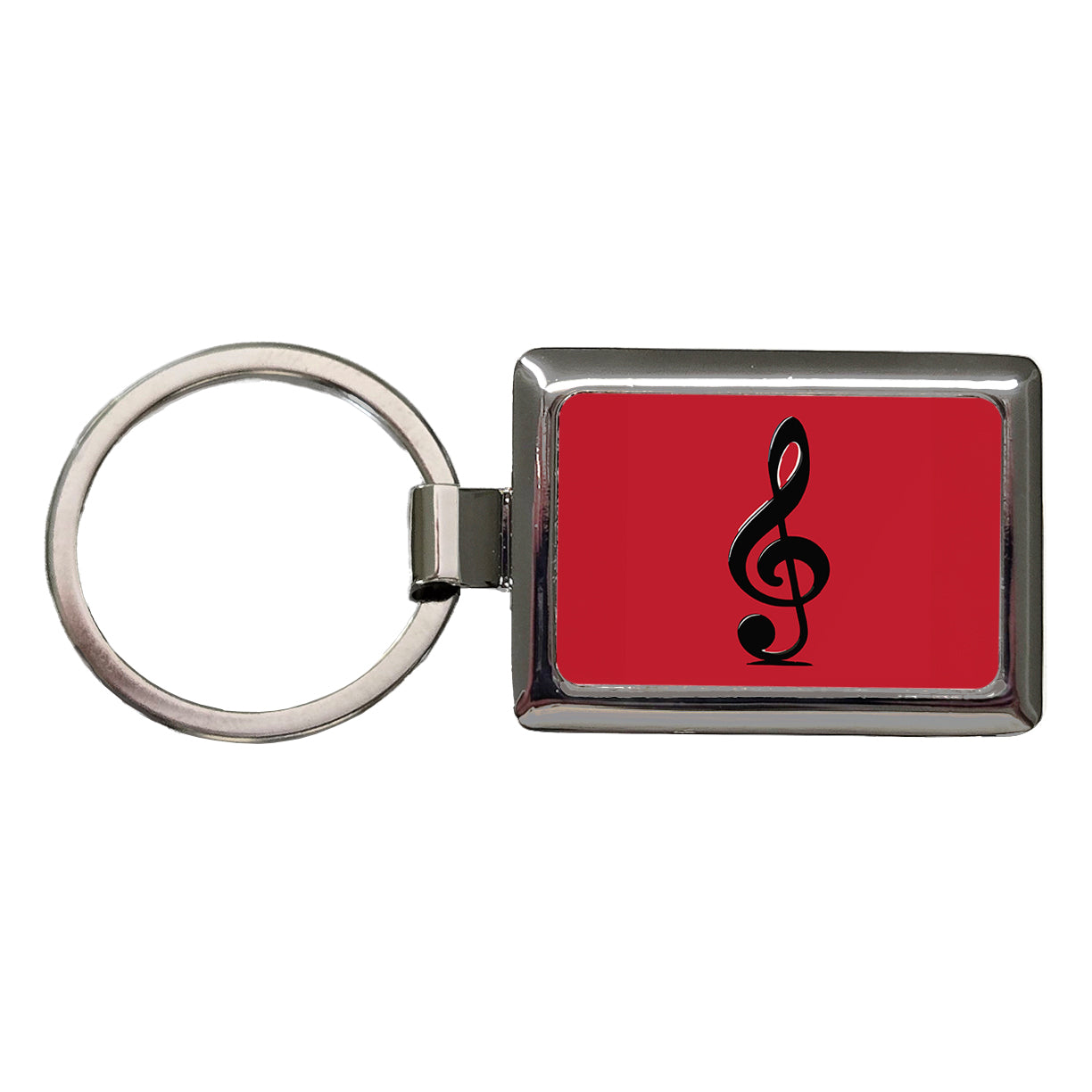 Treble Clef Music Musical Musician Rectangle Metal Keychain