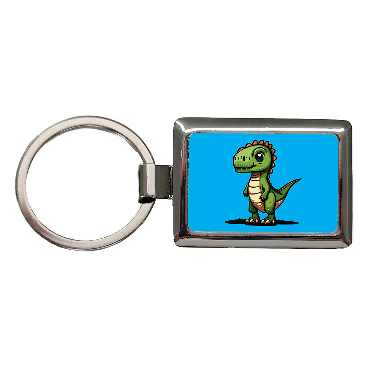 T-Rex Tyrannosaurus Dinosaur Cute Rectangle Metal Keychain