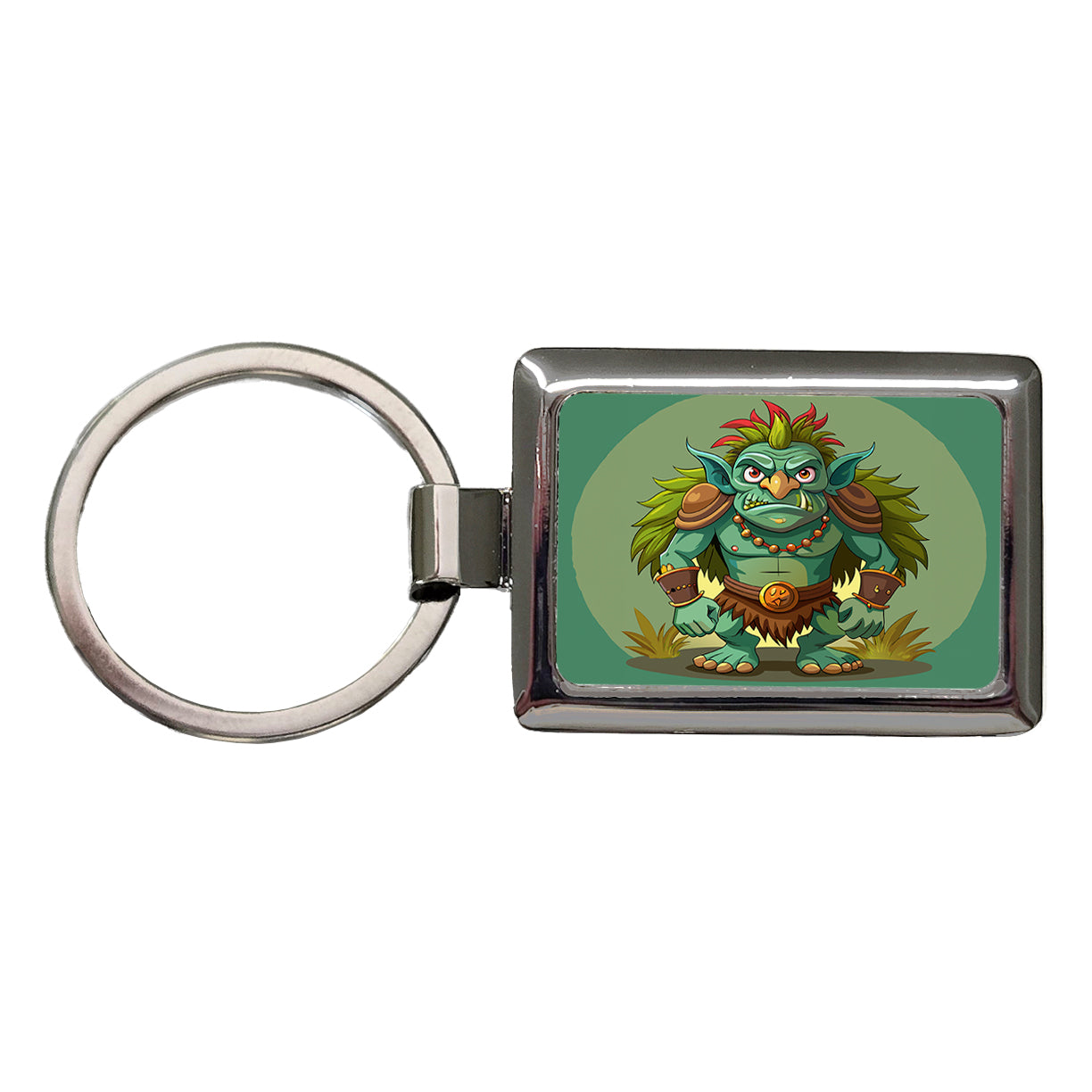Troll Ogre Ugly Rectangle Metal Keychain
