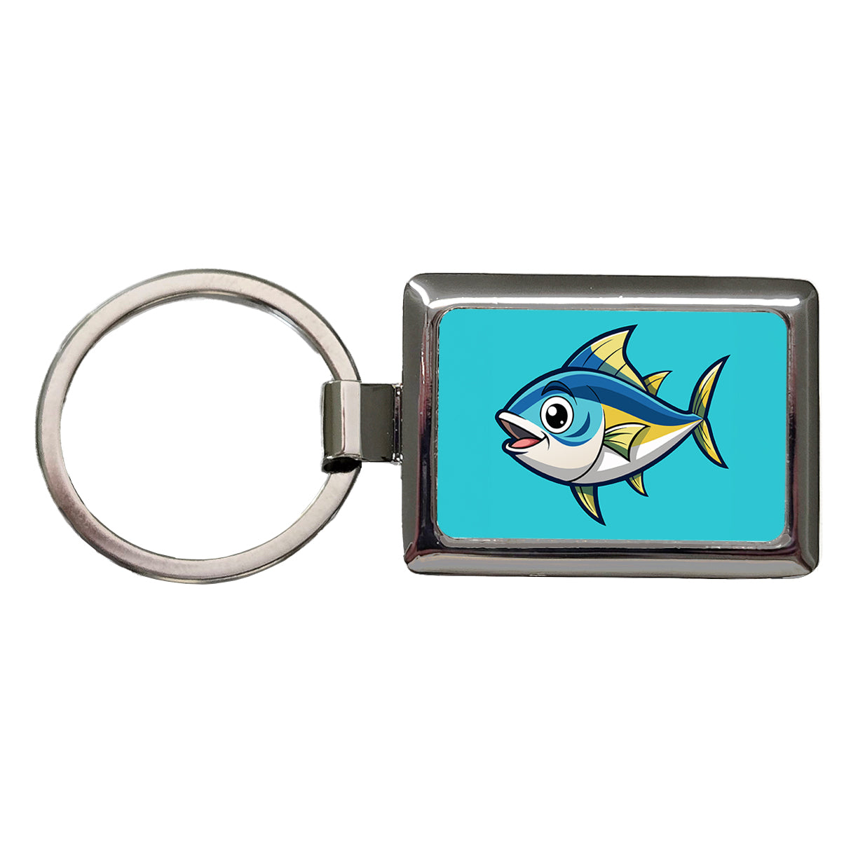 Tuna Fish Cute Rectangle Metal Keychain