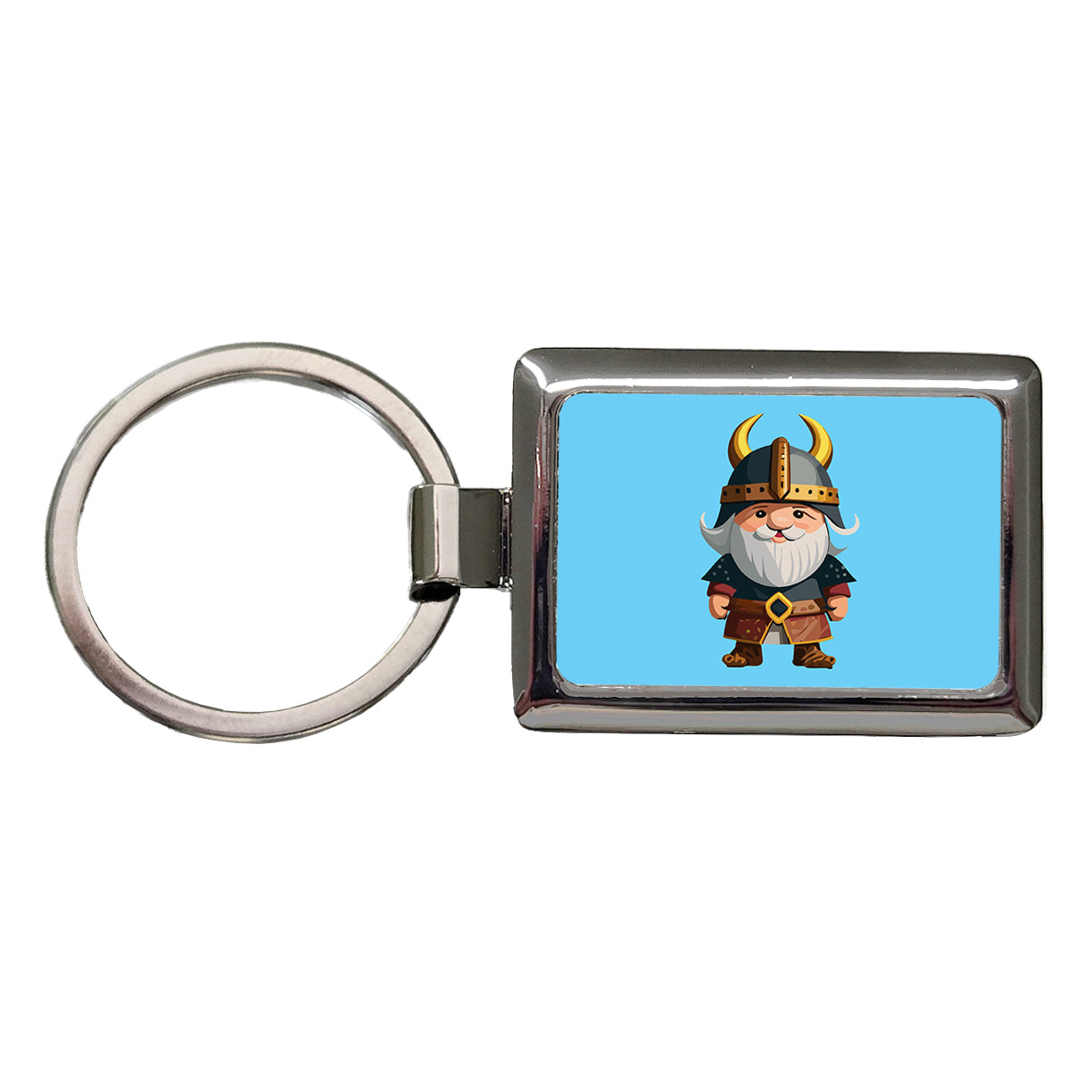 Viking Cute Standing Rectangle Metal Keychain