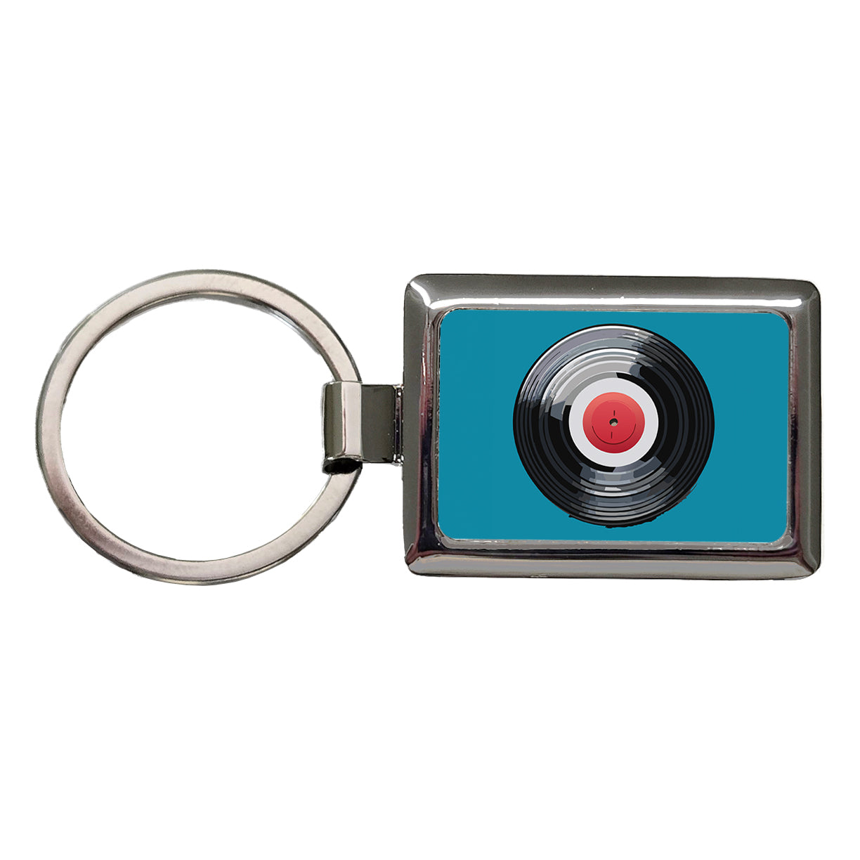 Vinyl Record Music Retro Rectangle Metal Keychain