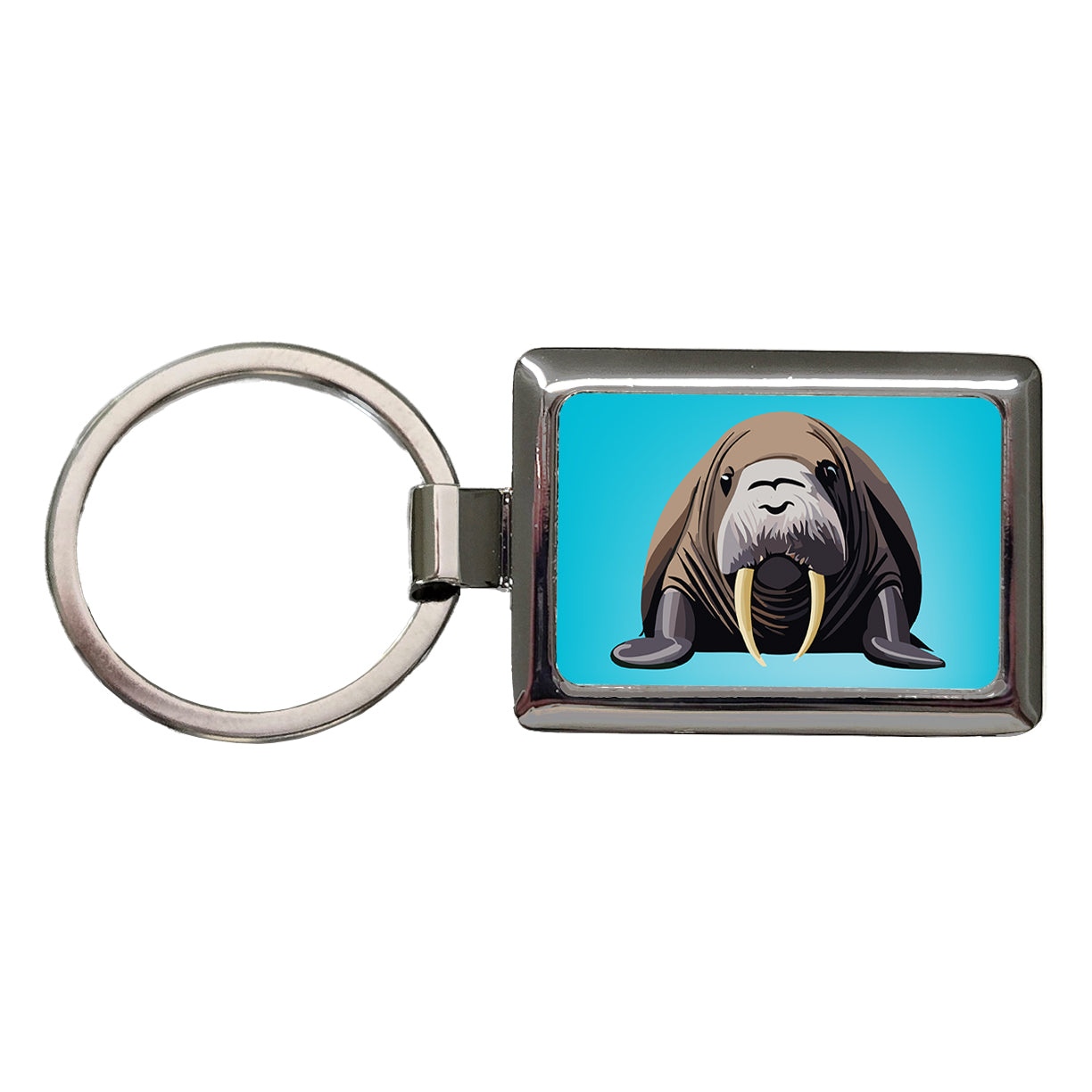 Walrus Sea Ocean Animal Rectangle Metal Keychain