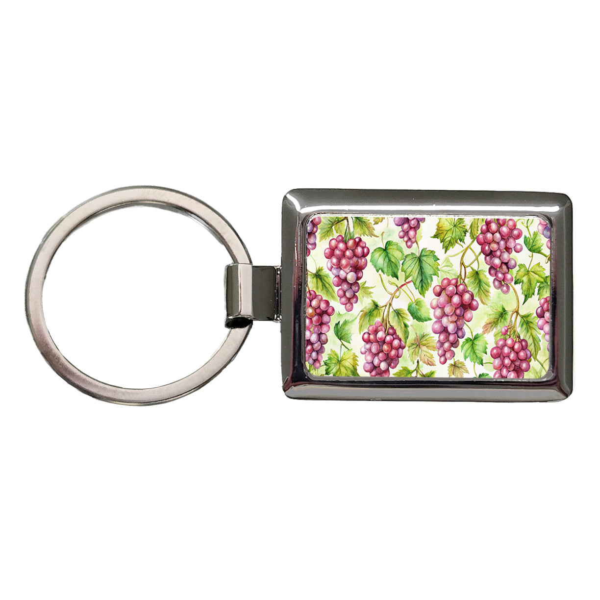 Bunches Of Purple Grapes Rectangle Metal Keychain