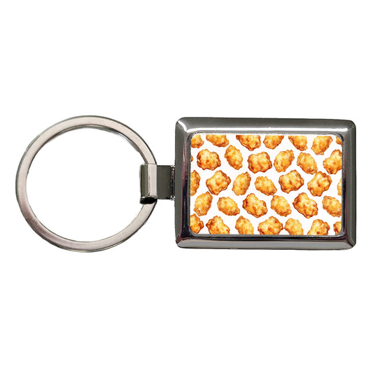 Chicken Nuggets Funny Rectangle Metal Keychain