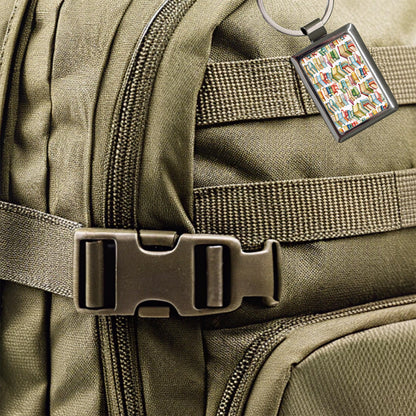 Lots Of Books Library Reading Reader Rectangle Metal Keychain