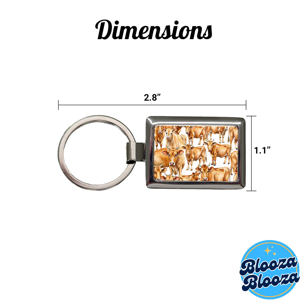 Lots Of Brown Cows Rectangle Metal Keychain