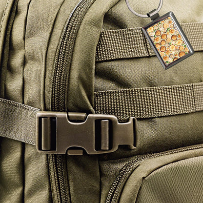 Lots Of Logs Rectangle Metal Keychain