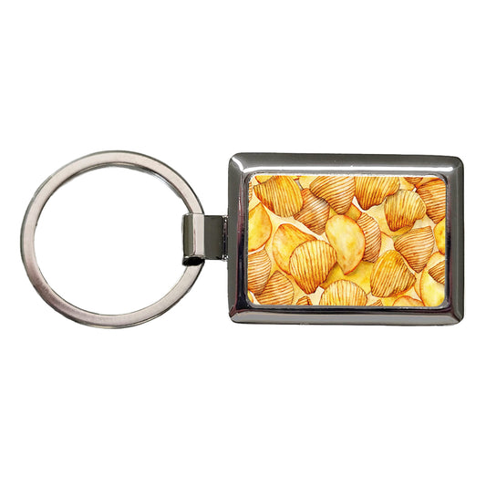 Lots Of Potato Chips Rectangle Metal Keychain