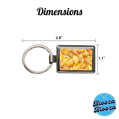 Lots Of Potato Chips Rectangle Metal Keychain