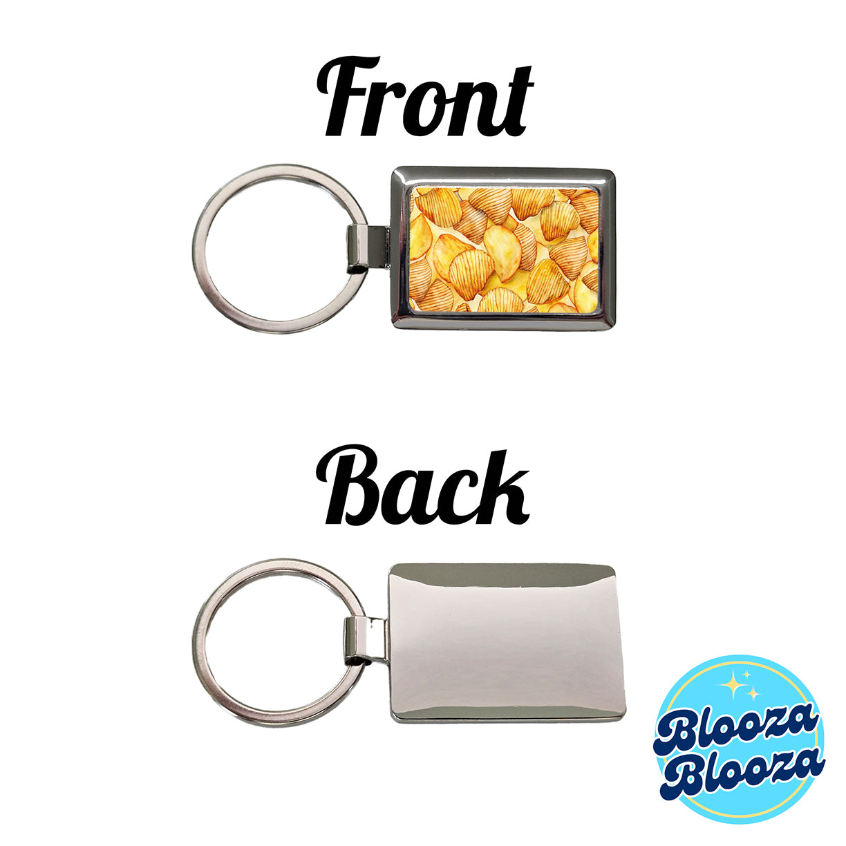 Lots Of Potato Chips Rectangle Metal Keychain