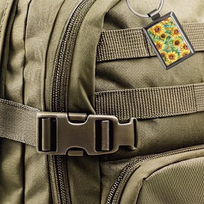 Lots Of Sunflowers Rectangle Metal Keychain