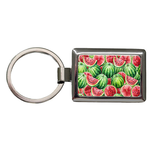 Lots Of Watermelons Rectangle Metal Keychain