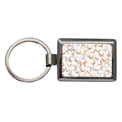 Lots Of White Marshmallows Rectangle Metal Keychain