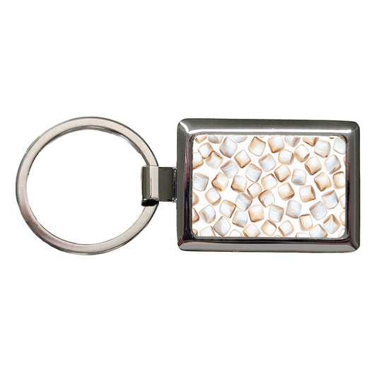 Lots Of White Marshmallows Rectangle Metal Keychain