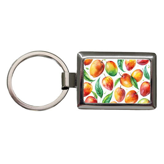 Mangos Fruit Watercolor Rectangle Metal Keychain
