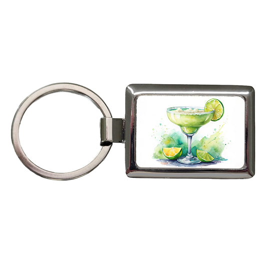 Margarita Green Drink Alcohol Rectangle Metal Keychain