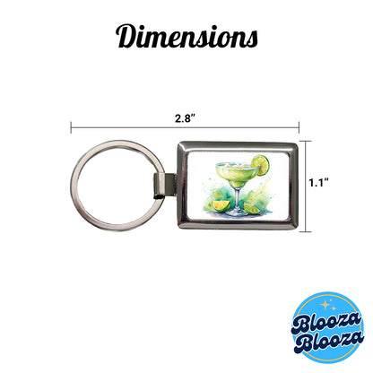 Margarita Green Drink Alcohol Rectangle Metal Keychain