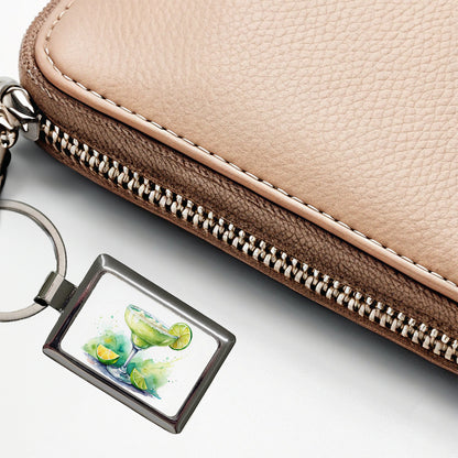 Margarita Green Drink Alcohol Rectangle Metal Keychain