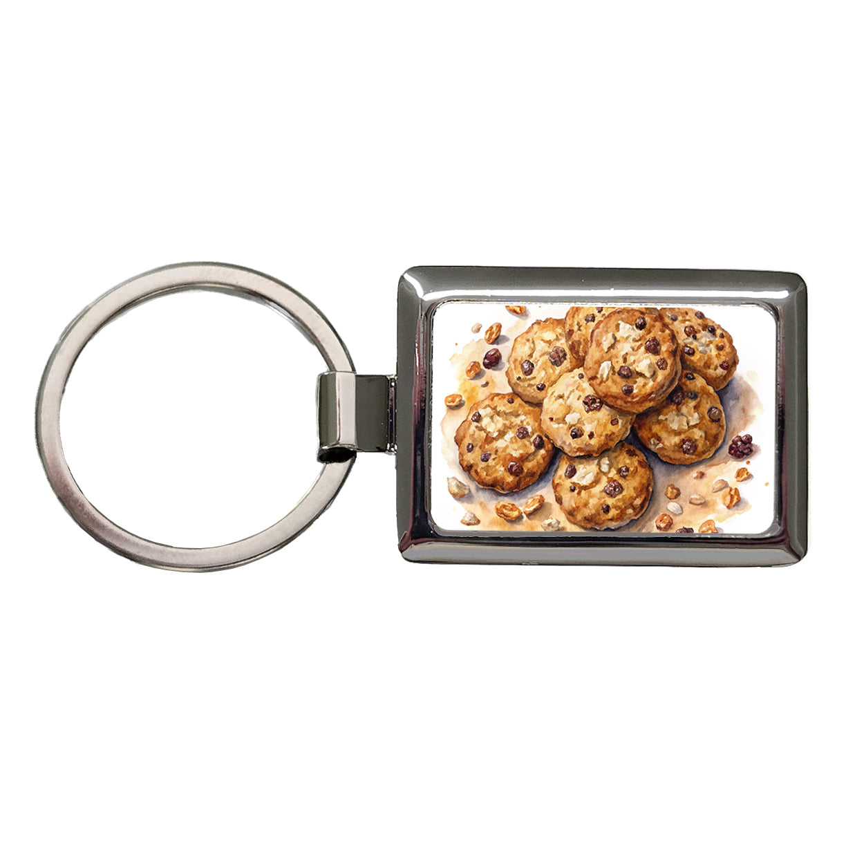 Oatmeal Raisin Cookies Rectangle Metal Keychain