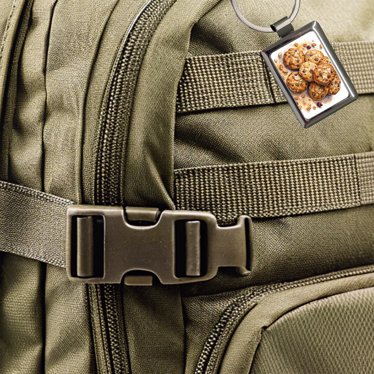 Oatmeal Raisin Cookies Rectangle Metal Keychain