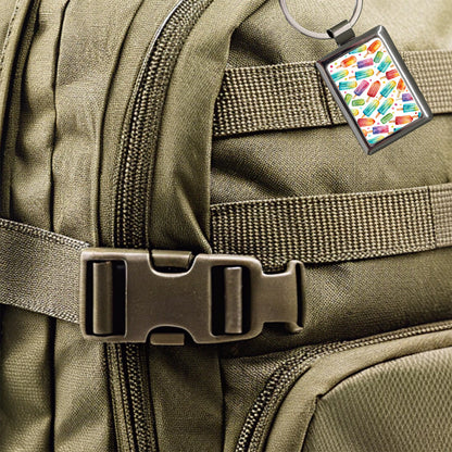 Popsicles Fun Colorful Rectangle Metal Keychain