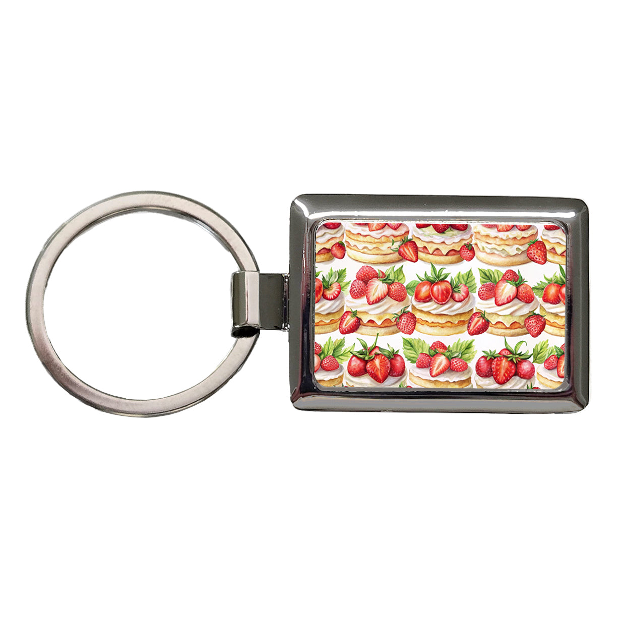 Strawberry Shortcake In A Row Rectangle Metal Keychain
