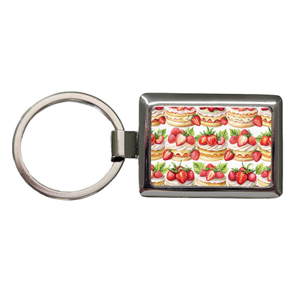 Strawberry Shortcake In A Row Rectangle Metal Keychain